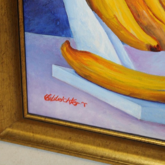 Bananas & Tangerines Painting Fine Art Vintage - Picture 4 of 4